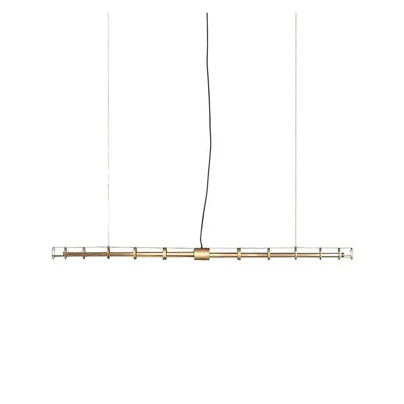 Modern gold linear glass dining room chandelier pendant light