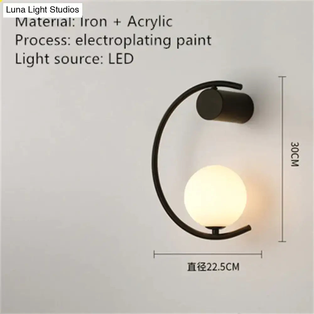 Modern gold luxury creative led bedside wall lamp bedroom sconce
