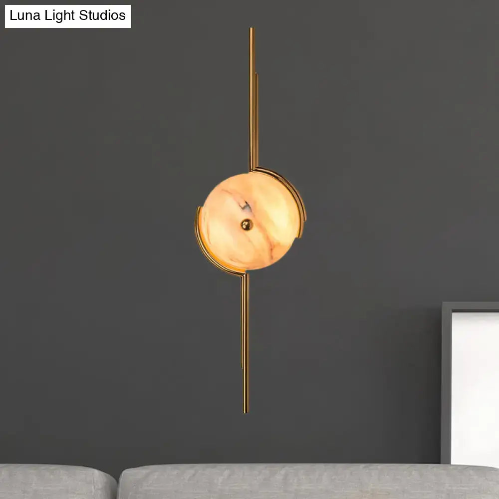 Modern gold marble led wall light – bedroom fixture