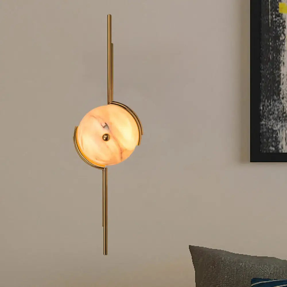 Modern gold marble led wall light – bedroom fixture