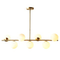 Modern gold metal 7 light modern gold island pendant dining room