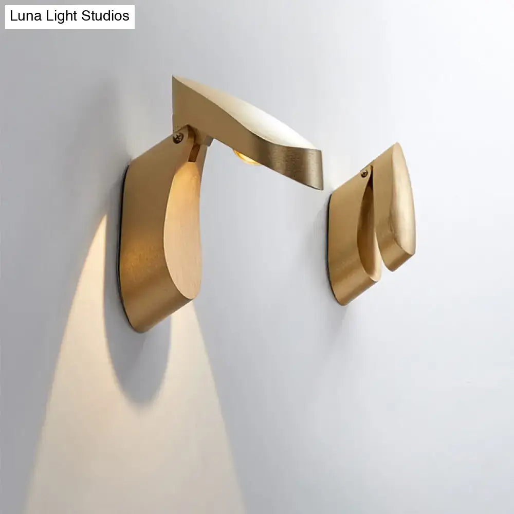 Modern gold metal wall light bedside fixture for bedroom