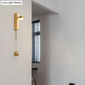 Modern gold metal wall sconce bedroom warm white light