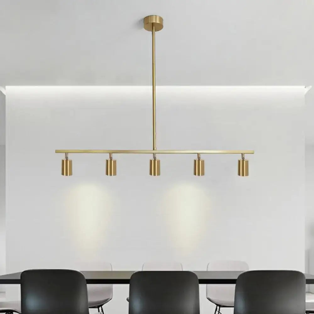 Modern gold minimalist adjustable led pendant light dining room