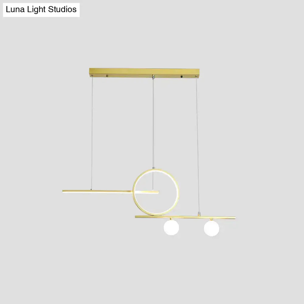 Modern gold minimalist globe acrylic shade hanging light dining room