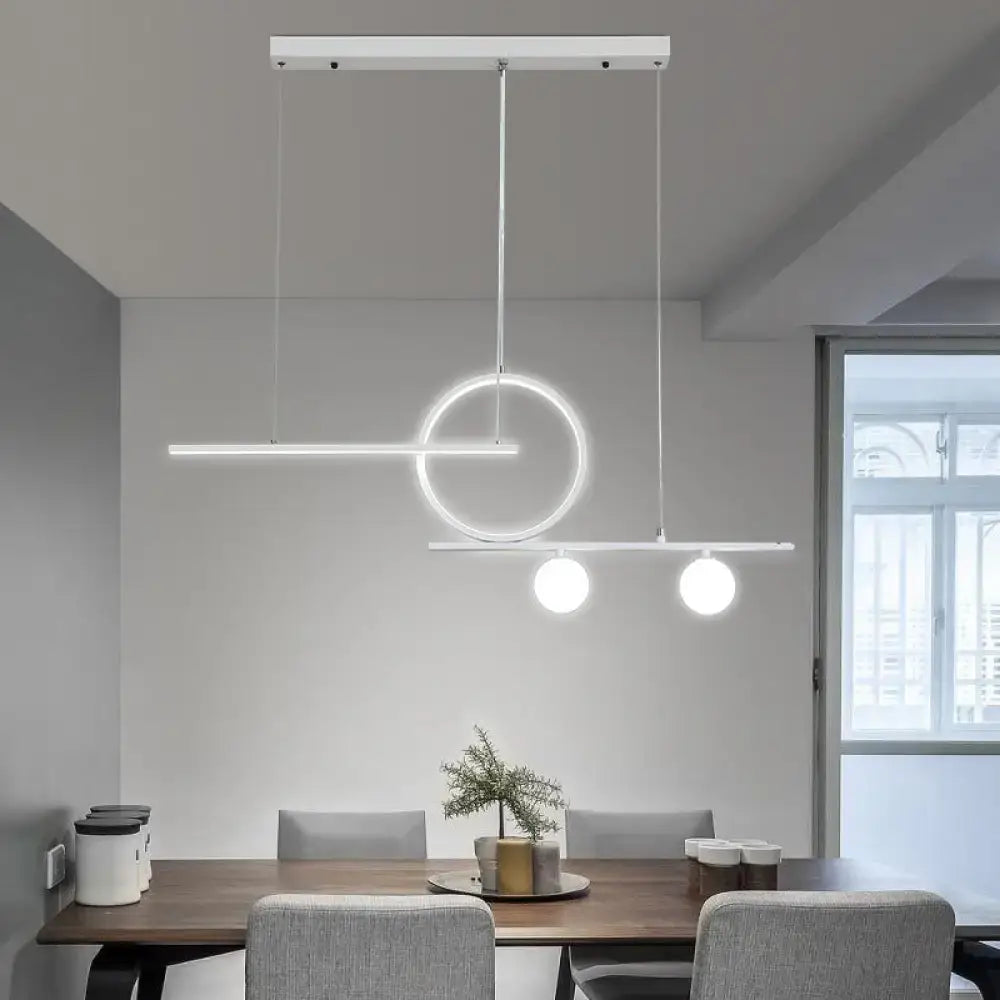 Modern gold minimalist globe acrylic shade hanging light dining room