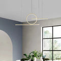 Modern gold minimalist led halo ring pendant light dining room