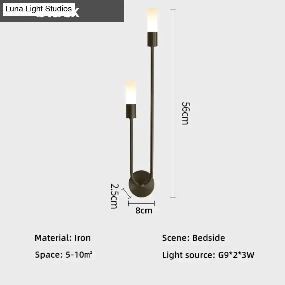 Modern gold minimalist led wall lamp bedroom vertical sconce