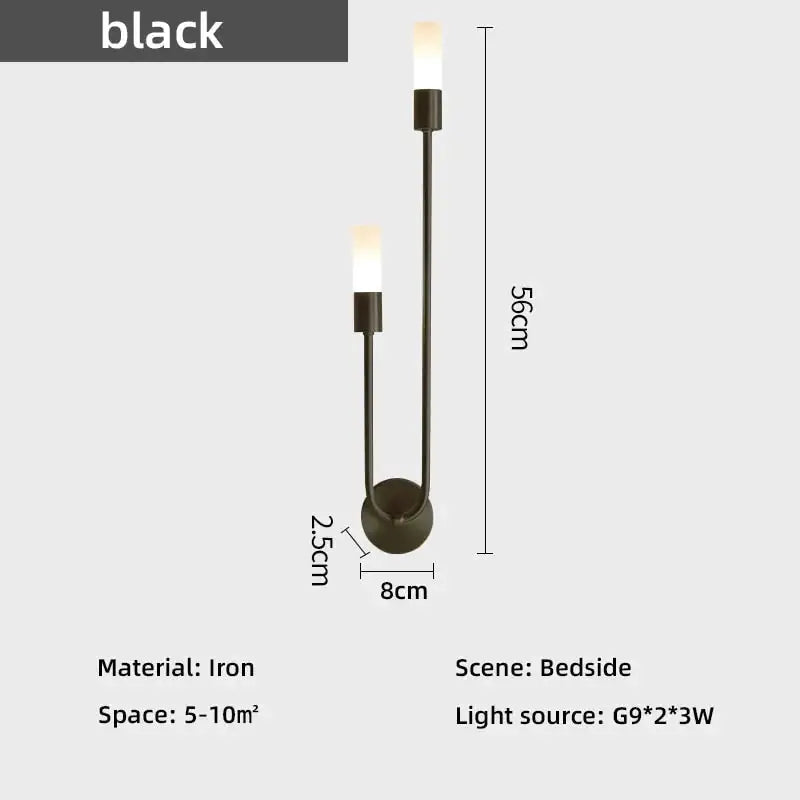 Modern gold minimalist led wall lamp bedroom vertical sconce