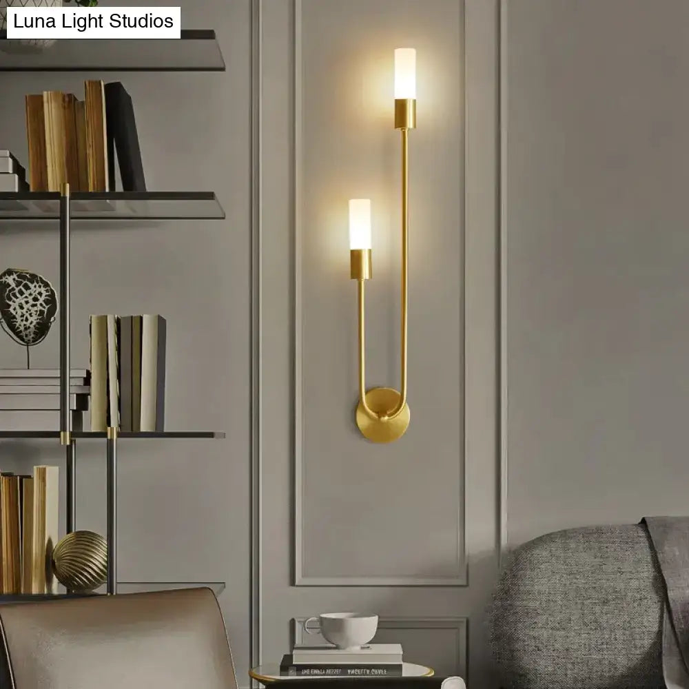 Modern gold minimalist led wall lamp bedroom vertical sconce