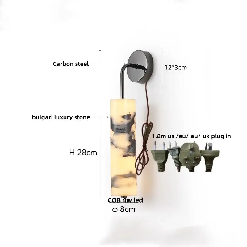 Modern gold mushroom carbon steel wall lamp bedroom pull chain light