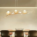 Modern gold nest island pendant chandelier dining room bird decor