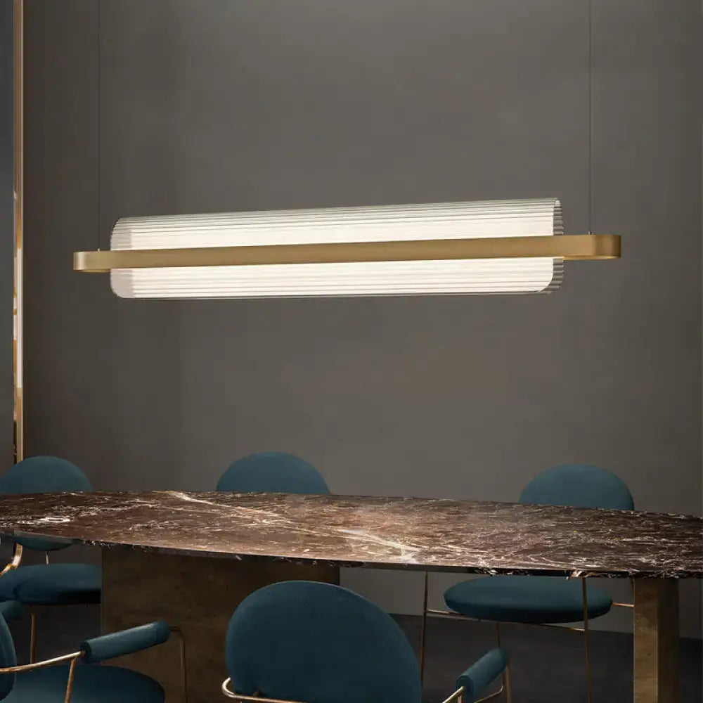 Modern gold nordic linear island lamp dining room led pendant