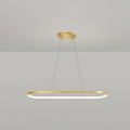 Modern gold oblong led pendant light fixture for dining room
