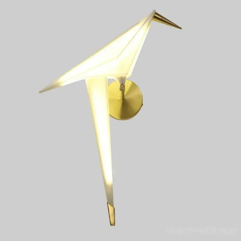 Modern gold origami bird led wall lamp for bedroom living room