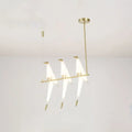 Modern gold origami bird pendant light for dining room decor