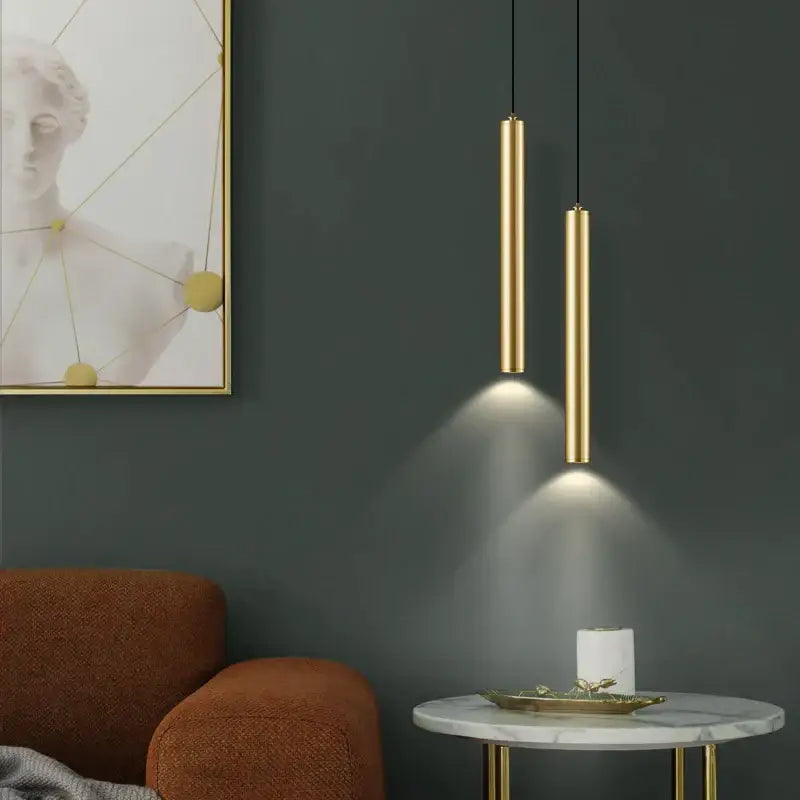 Modern gold pendant and wall sconce set bedroom lighting