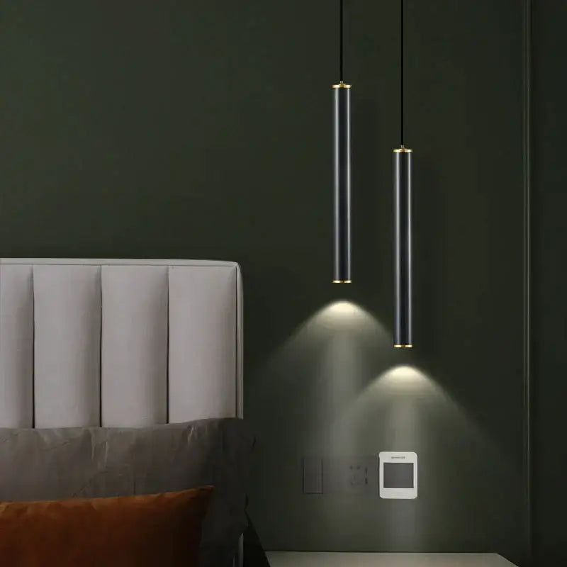 Modern gold pendant and wall sconce set bedroom lighting