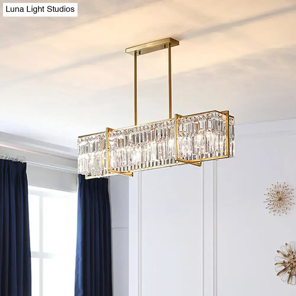 Modern gold prismatic crystal hanging lamp kitchen island light