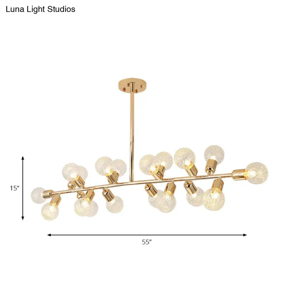 Modern gold prismatic glass island ceiling light – dining room
