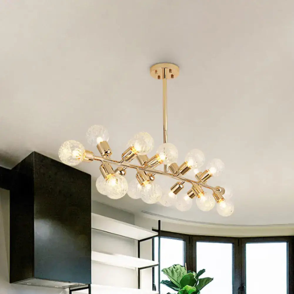 Modern gold prismatic glass island ceiling light – dining room