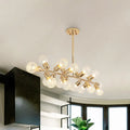 Modern gold prismatic glass island ceiling light – dining room