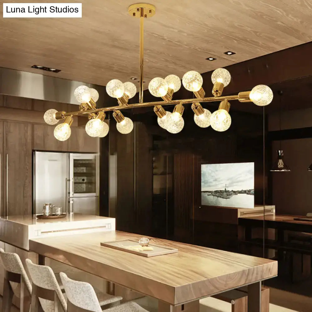 Modern gold prismatic glass island ceiling light – dining room