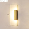 Modern gold rectangular acrylic wall sconce hallway bulb included