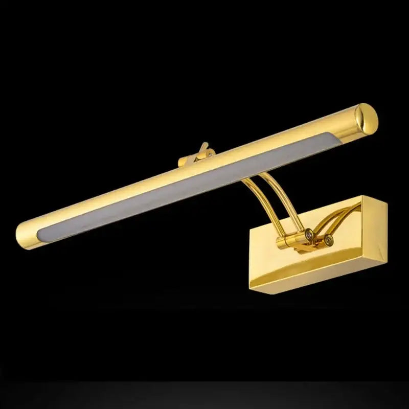 Modern gold rectangular led vanity mirror light bathroom fixture