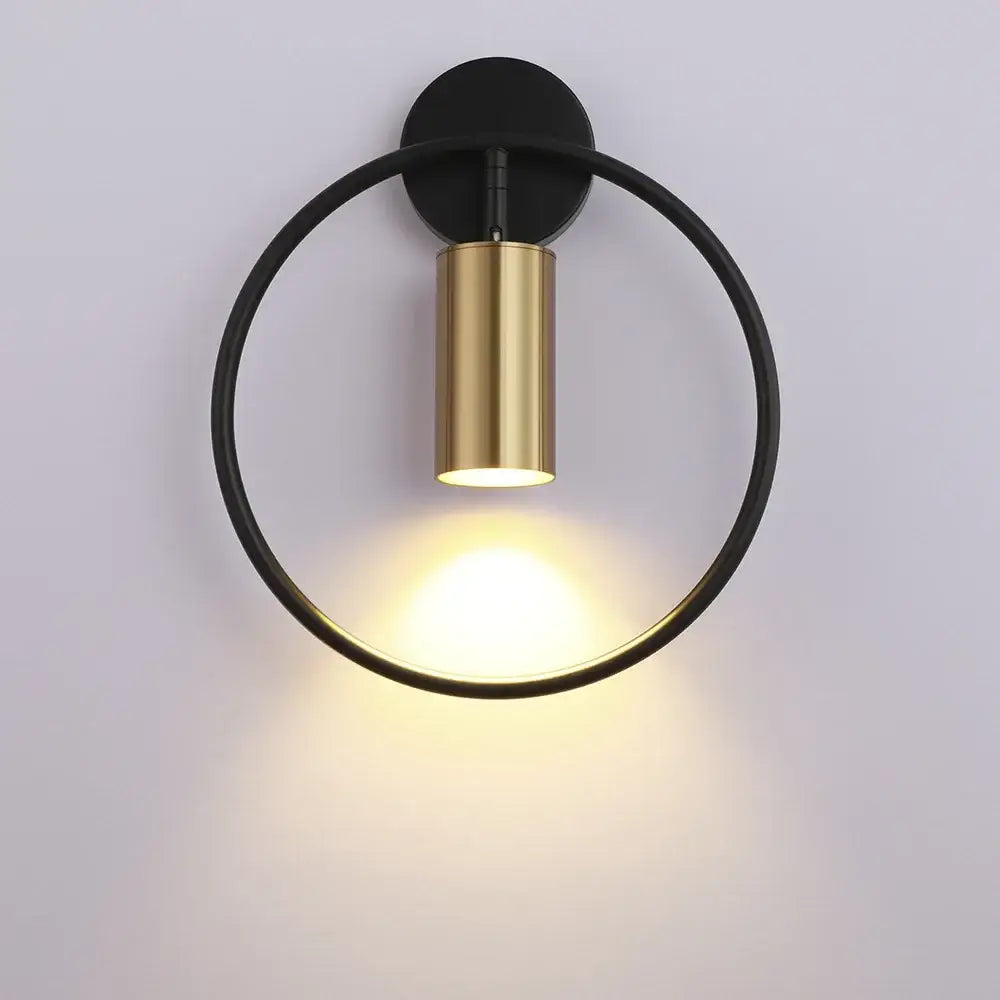 Modern gold ring led wall sconce light – bedroom adjustable fixture