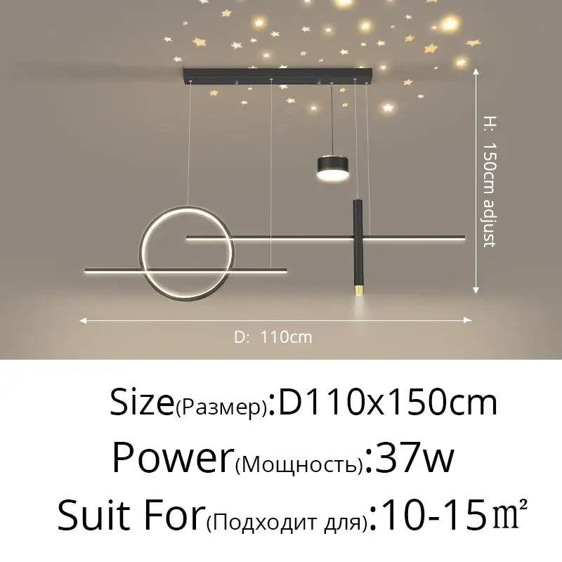 Modern gold ring pendant light for dining room