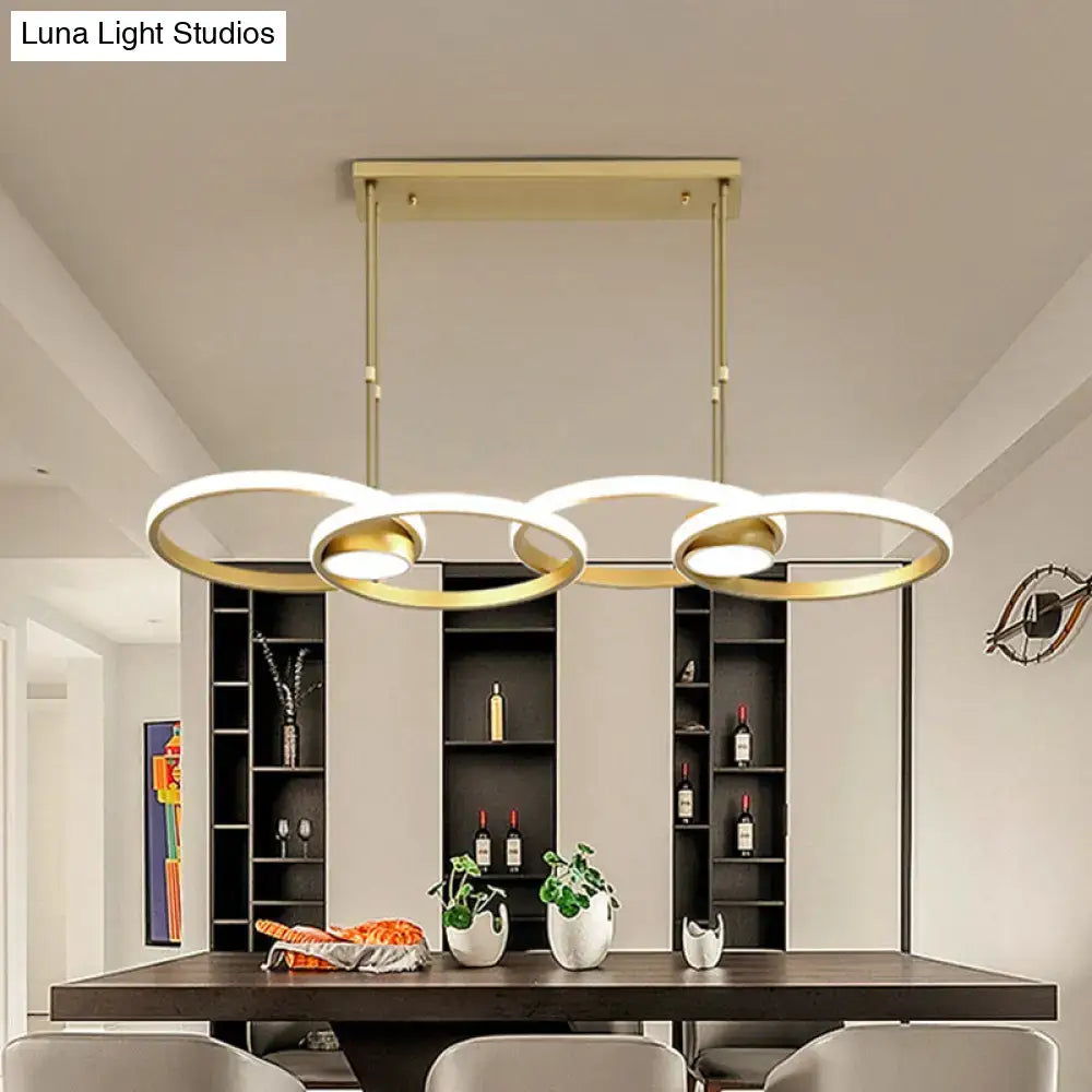Modern gold ring pendant light – kitchen warm white led fixture