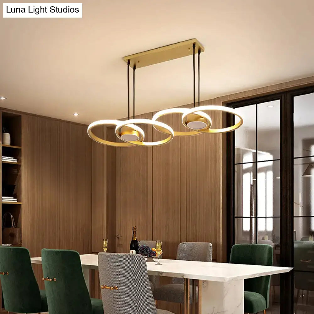 Modern gold ring pendant light – kitchen warm white led fixture