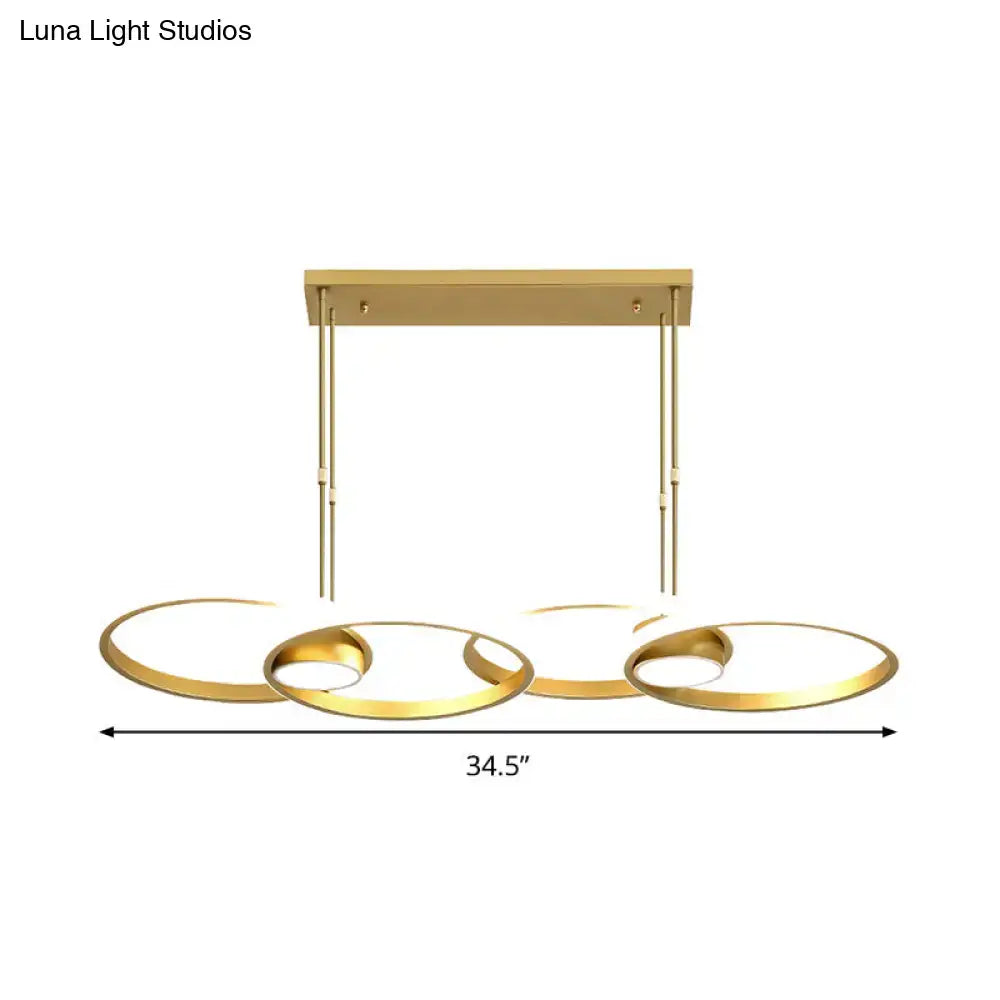 Modern gold ring pendant light – kitchen warm white led fixture