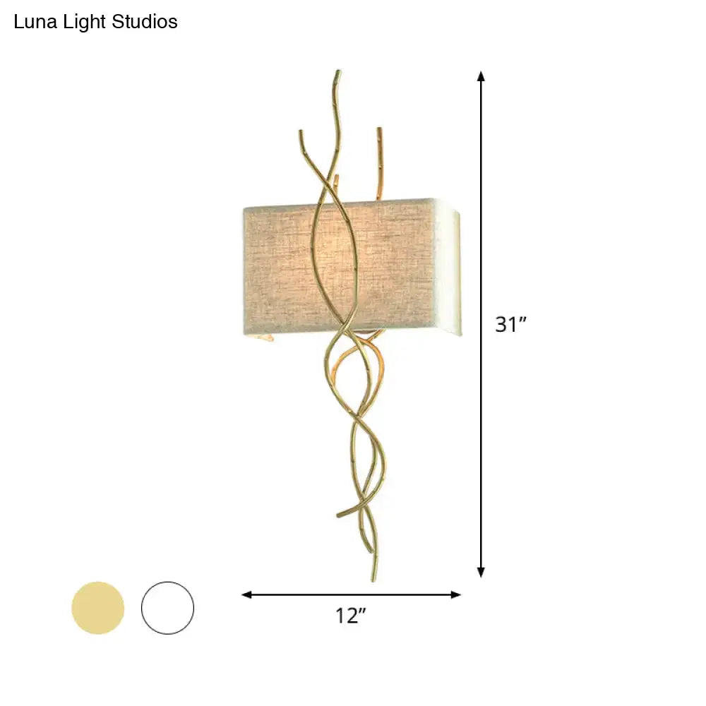 Modern gold & silver branch wall mount light bedroom sconce