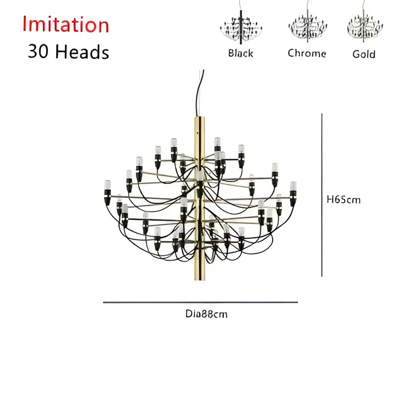 Modern gold & silver chandelier 50 light living room pendant