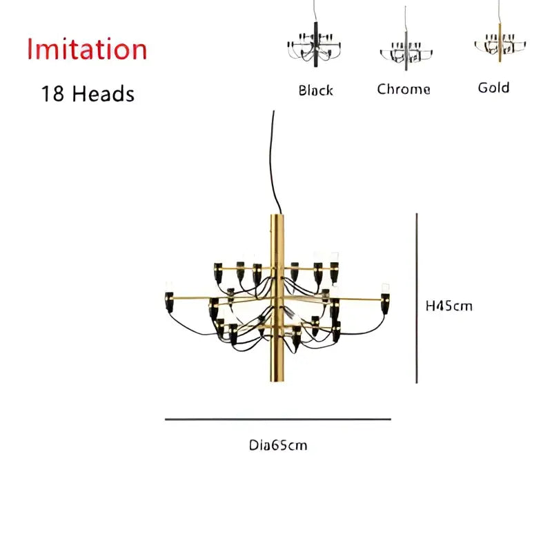 Modern gold & silver chandelier 50 light living room pendant