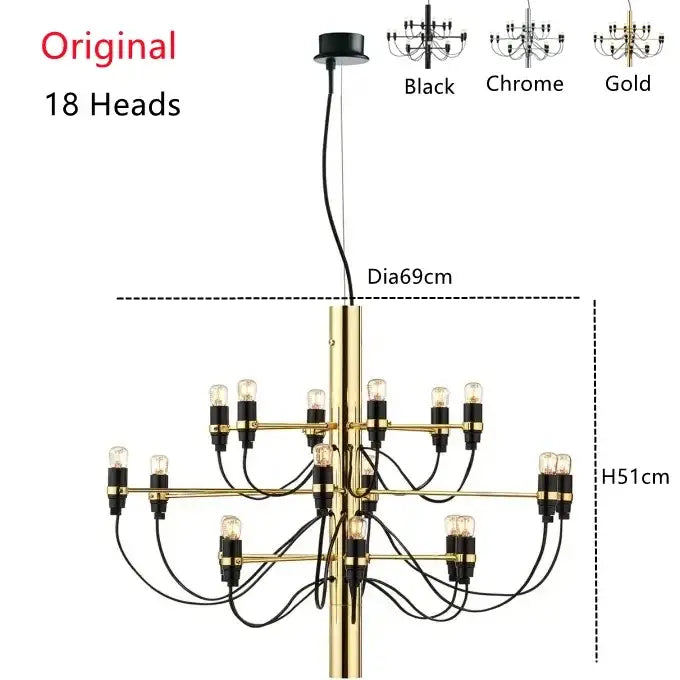 Modern gold & silver chandelier 50 light living room pendant