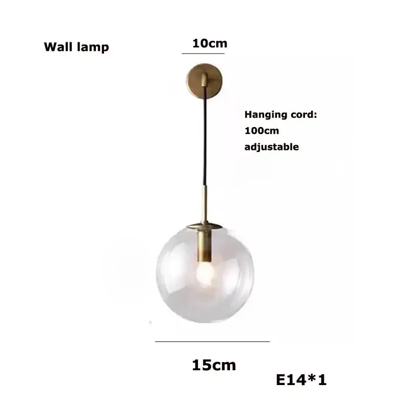Modern gold & silver clear glass bubble chandelier dining room light