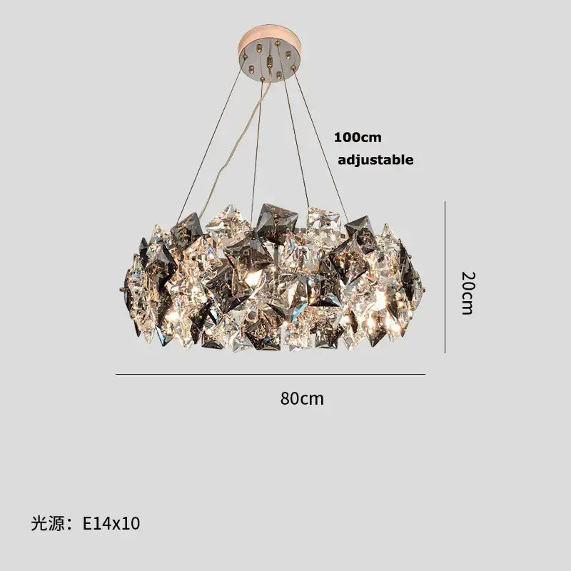 Modern gold & silver crystal dimmable led chandelier dining room