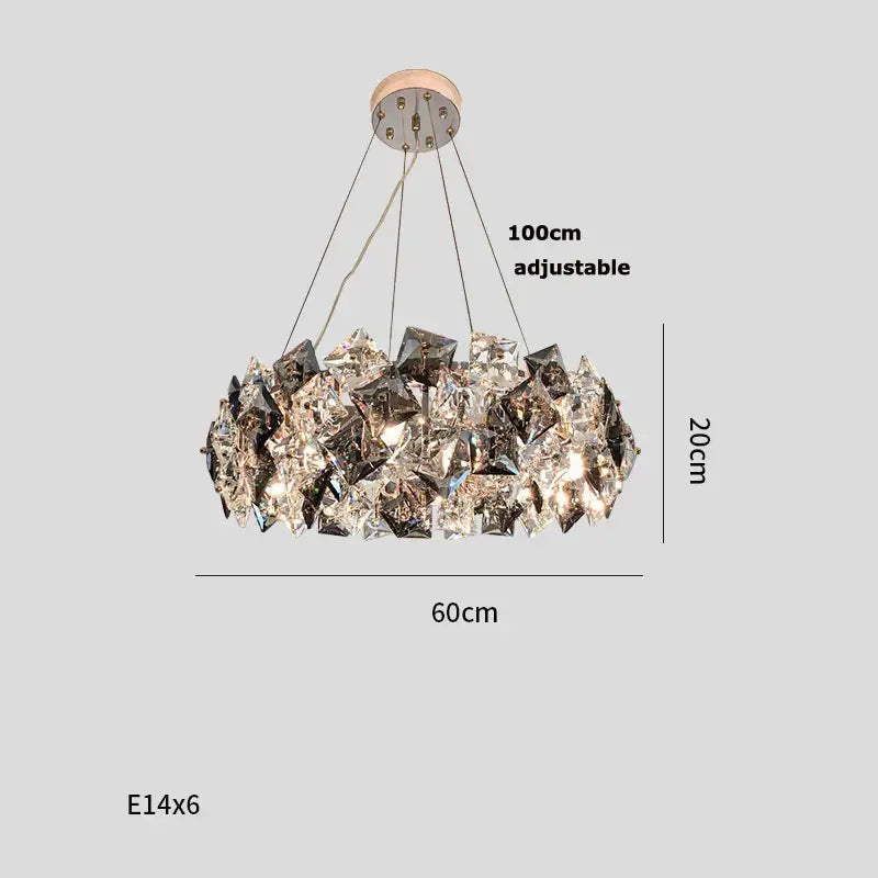 Modern gold & silver crystal dimmable led chandelier dining room