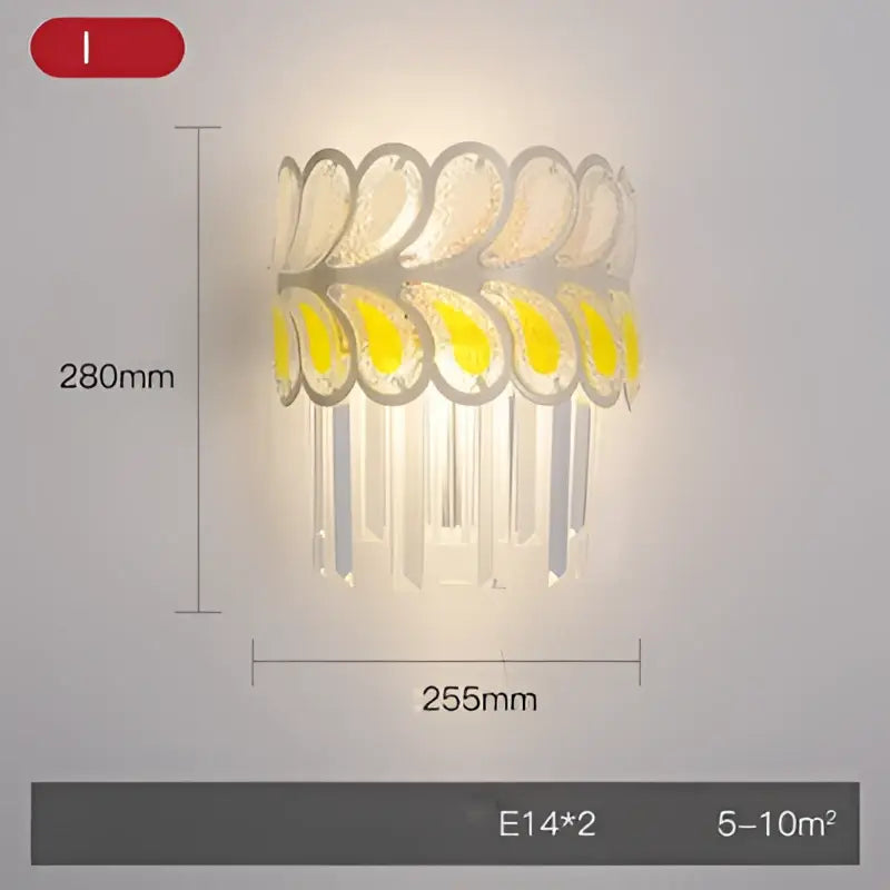 Modern gold & silver crystal wall sconce bedroom stainless steel light