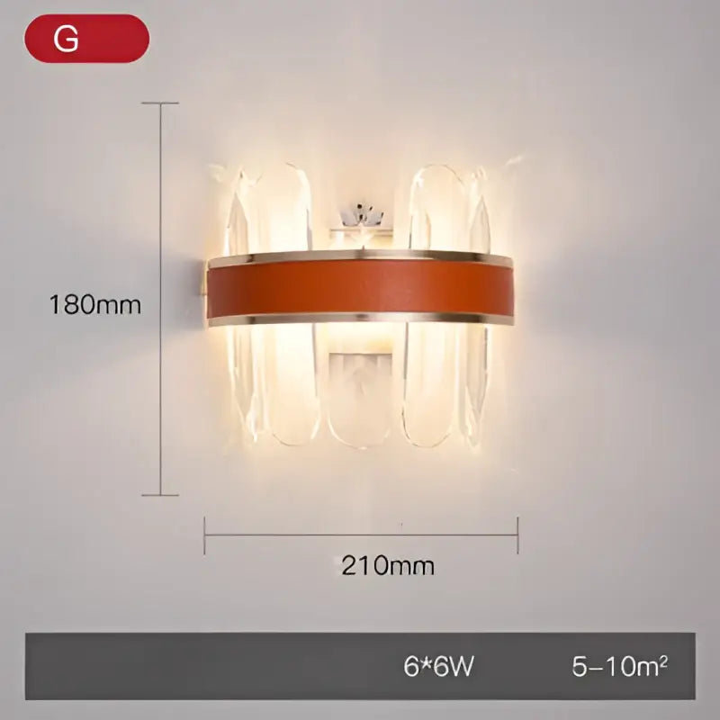 Modern gold & silver crystal wall sconce bedroom stainless steel light