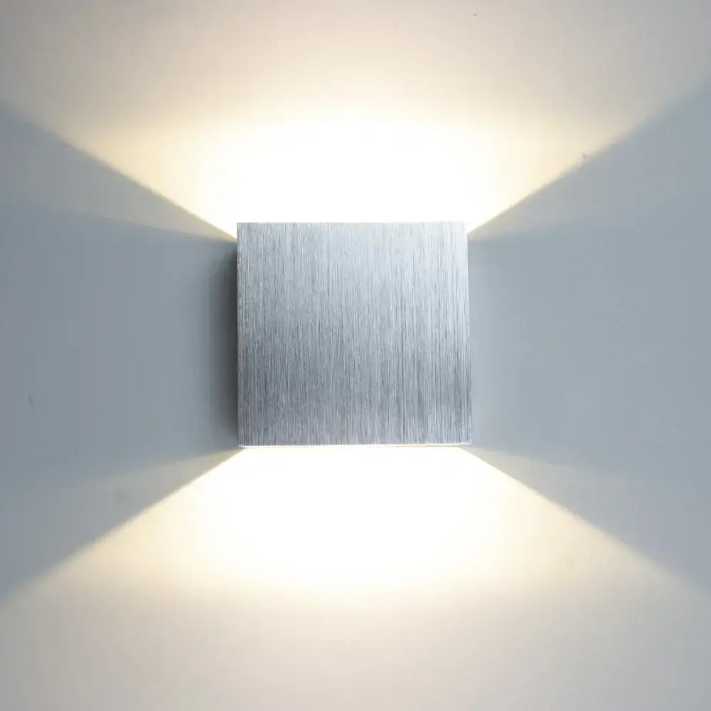 Modern gold & silver square wall lamps for bedroom