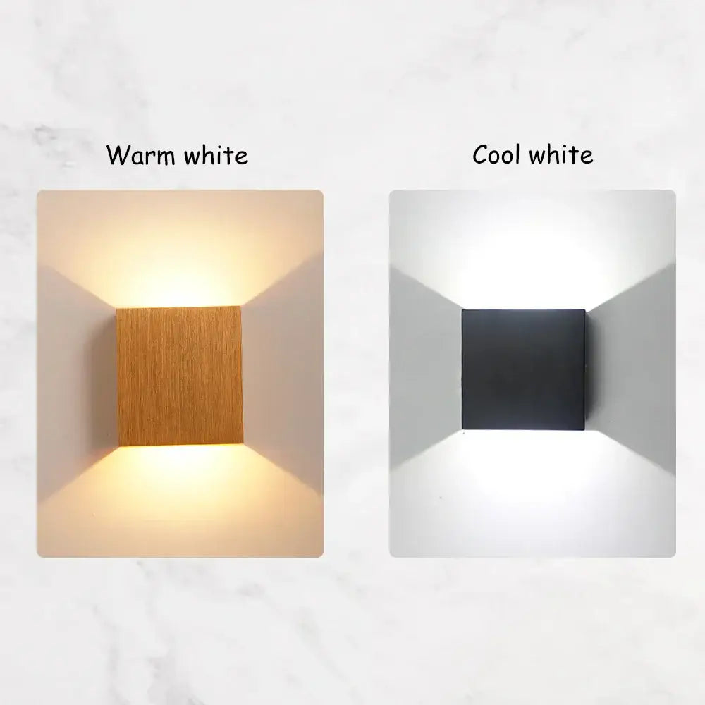 Modern gold & silver square wall lamps for bedroom