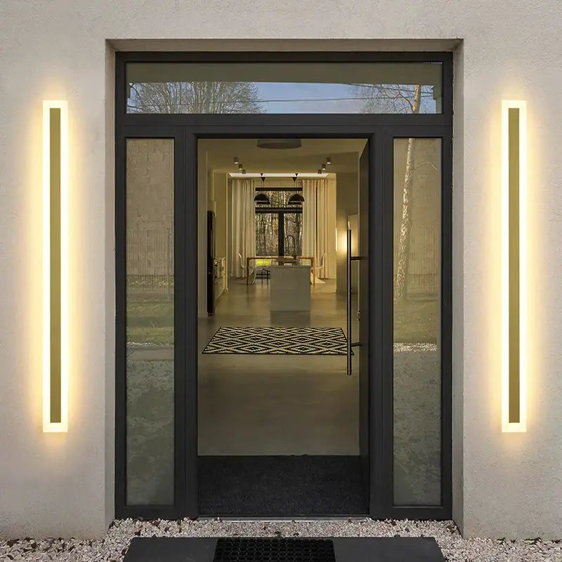 Modern gold slim led wall lamp outdoor waterproof sconce
