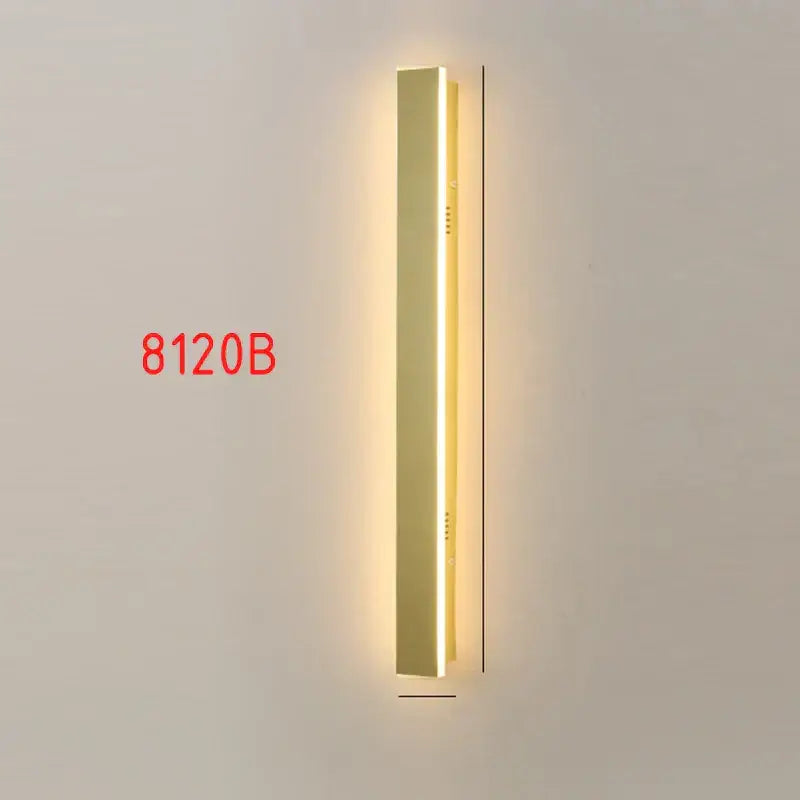 Modern gold slim led wall lamp outdoor waterproof sconce