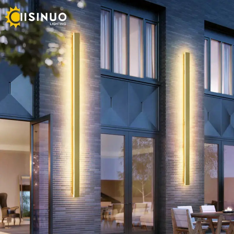 Modern gold slim led wall lamp outdoor waterproof sconce