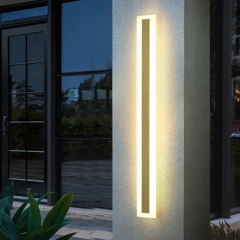 Modern gold slim led wall lamp outdoor waterproof sconce