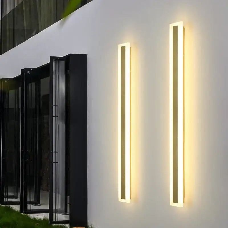 Modern gold slim led wall lamp outdoor waterproof sconce